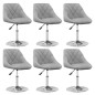 vidaXL Silla de comedor giratoria 6 uds terciopelo gris claro