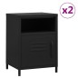 vidaXL Mesitas de noche 2 uds negro acero 35x35x51 cm vidaXL Mesitas de noche 2 uds negro acero 35x35x51 cm