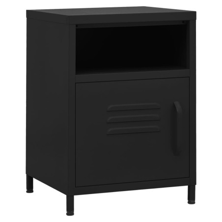 vidaXL Mesitas de noche 2 uds negro acero 35x35x51 cm