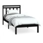 vidaXL Estructura de cama individual de madera maciza negro 90x190 cm vidaXL Estructura de cama individual de madera maciza negro 90x190 cm