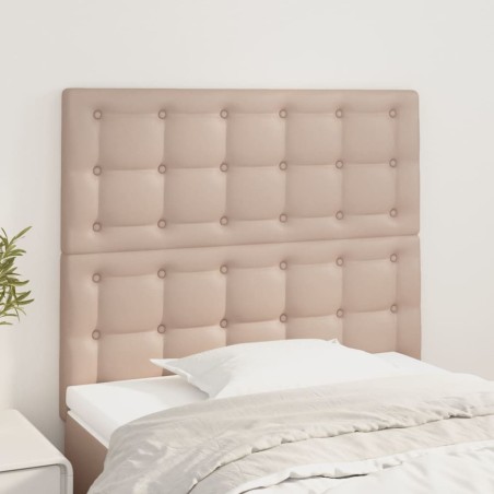vidaXL Cabeceros 2 unidades cuero sintético capuchino 80x5x78/88 cm