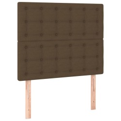 vidaXL Cabeceros 2 unidades de tela marrón oscuro 100x5x78/88 cm