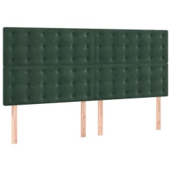 vidaXL Cabeceros 4 unidades de terciopelo verde oscuro 100x5x78/88 cm