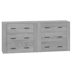 vidaXL Aparadores 2 piezas madera contrachapada gris Sonoma