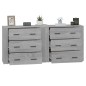 vidaXL Aparadores 2 piezas madera contrachapada gris Sonoma vidaXL Aparadores 2 piezas madera contrachapada gris Sonoma