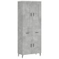 vidaXL Aparador alto madera contrachapada gris hormigón 69,5x34x180 cm vidaXL Aparador alto madera contrachapada gris hormigón 69,5x34x180 cm