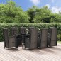 vidaXL Set de comedor de jardín 9 pzas y cojines ratán sintético negro vidaXL Set de comedor de jardín 9 pzas y cojines ratán sintético negro