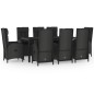 vidaXL Set de comedor de jardín 9 pzas y cojines ratán sintético negro vidaXL Set de comedor de jardín 9 pzas y cojines ratán sintético negro