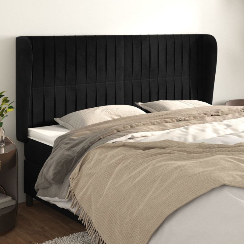 vidaXL Cabecero con orejas de terciopelo gris claro 163x23x118/128 cm vidaXL Cabecero con orejas de terciopelo gris claro 163x23x118/128 cm