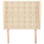 vidaXL Cabecero con orejas de tela color crema 83x23x118/128 cm vidaXL Cabecero con orejas de tela color crema 83x23x118/128 cm