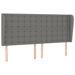 vidaXL Cabecero con orejas de tela gris oscuro 163x23x118/128 cm