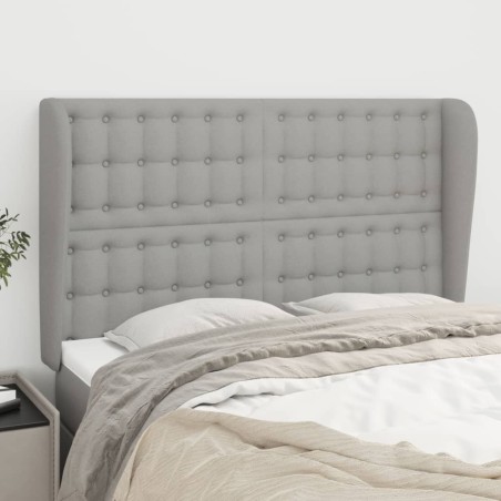 vidaXL Cabecero con orejas de tela gris claro 147x23x118/128 cm