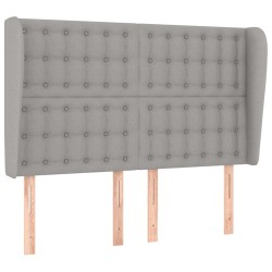 vidaXL Cabecero con orejas de tela gris claro 147x23x118/128 cm