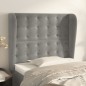 vidaXL Cabecero con orejas de terciopelo gris claro 93x23x118/128 cm