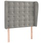 vidaXL Cabecero con orejas de terciopelo gris claro 93x23x118/128 cm