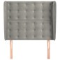 vidaXL Cabecero con orejas de terciopelo gris claro 93x23x118/128 cm