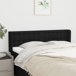 vidaXL Cabecero de tela negro 147x16x78/88 cm