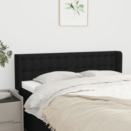 vidaXL Cabecero de tela negro 147x16x78/88 cm