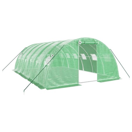 vidaXL Invernadero con estructura de acero verde 24 m² 6x4x2 m