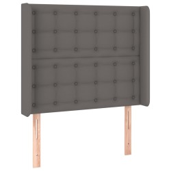vidaXL Cabecero con orejas cuero sintético gris 83x16x118/128cm