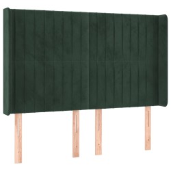 vidaXL Cabecero con orejas de terciopelo verde oscuro 147x16x118/128cm