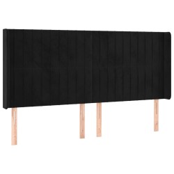 vidaXL Cabecero con orejas de terciopelo negro 163x16x118/128 cm