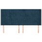 vidaXL Cabecero con orejas de terciopelo azul oscuro 203x16x118/128 cm vidaXL Cabecero con orejas de terciopelo azul oscuro 203x16x118/128 cm