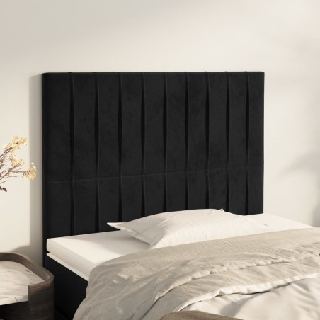 vidaXL Cabeceros 2 unidades de terciopelo negro 90x5x78/88 cm