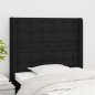 vidaXL Cabecero con orejas de tela negro 83x16x118/128 cm vidaXL Cabecero con orejas de tela negro 83x16x118/128 cm