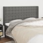 vidaXL Cabecero con orejas de tela gris oscuro 163x16x118/128 cm vidaXL Cabecero con orejas de tela gris oscuro 163x16x118/128 cm