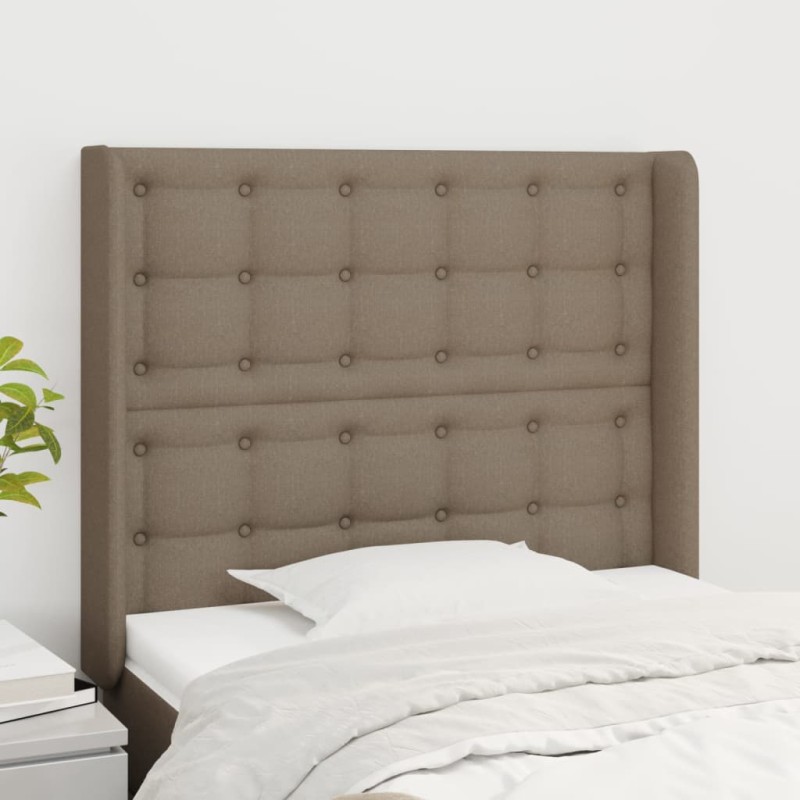 vidaXL Cabecero con orejas de tela gris taupe 93x16x118/128 cm vidaXL Cabecero con orejas de tela gris taupe 93x16x118/128 cm