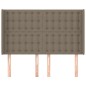 vidaXL Cabecero con orejas de tela gris taupe 147x16x118/128 cm