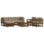 vidaXL Juego muebles jardín 7 pzas y cojines madera maciza marrón miel vidaXL Juego muebles jardín 7 pzas y cojines madera maciza marrón miel