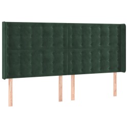 vidaXL Cabecero con orejas de terciopelo verde oscuro 183x16x118/128cm