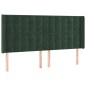 vidaXL Cabecero con orejas de terciopelo verde oscuro 183x16x118/128cm
