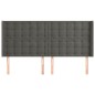 vidaXL Cabecero con orejas de terciopelo gris oscuro 183x16x118/128 cm