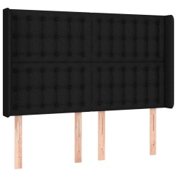 vidaXL Cabecero con orejas de tela negro 147x16x118/128 cm