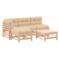 vidaXL Juego de muebles de jardín 5 piezas y cojines madera maciza vidaXL Juego de muebles de jardín 5 piezas y cojines madera maciza