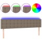 vidaXL Cabecero con LED de tela gris taupe 180x5x78/88 cm vidaXL Cabecero con LED de tela gris taupe 180x5x78/88 cm