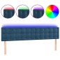 vidaXL Cabecero con LED de terciopelo azul oscuro 200x5x78/88 cm vidaXL Cabecero con LED de terciopelo azul oscuro 200x5x78/88 cm