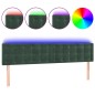 vidaXL Cabecero con LED de terciopelo verde oscuro 180x5x78/88 cm