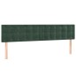 vidaXL Cabecero con LED de terciopelo verde oscuro 180x5x78/88 cm