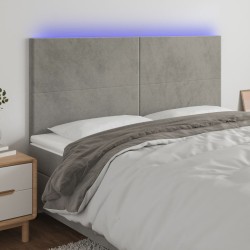 vidaXL Cabecero con luces LED terciopelo gris claro 180x5x118/128 cm