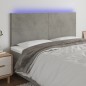 vidaXL Cabecero con luces LED terciopelo gris claro 180x5x118/128 cm