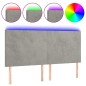 vidaXL Cabecero con luces LED terciopelo gris claro 180x5x118/128 cm