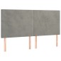 vidaXL Cabecero con luces LED terciopelo gris claro 180x5x118/128 cm