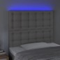 vidaXL Cabecero con luces LED cuero sintético gris 80x5x118/128 cm vidaXL Cabecero con luces LED cuero sintético gris 80x5x118/128 cm