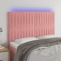 vidaXL Cabecero con luces LED terciopelo rosa 144x5x118/128 cm vidaXL Cabecero con luces LED terciopelo rosa 144x5x118/128 cm