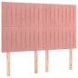 vidaXL Cabecero con luces LED terciopelo rosa 144x5x118/128 cm vidaXL Cabecero con luces LED terciopelo rosa 144x5x118/128 cm