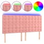 vidaXL Cabecero con luces LED terciopelo rosa 180x5x118/128 cm vidaXL Cabecero con luces LED terciopelo rosa 180x5x118/128 cm